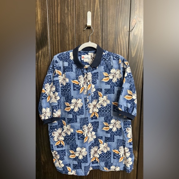 Vintage Paradise Hibiscus PulloverGenuine Hawaiian Shirt-Forever Hawaii Size: Lg - Picture 3 of 9